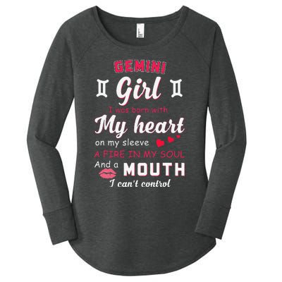 Gemini Funny Quote With Zodiac Sign Birthday Gift Women's Perfect Tri Tunic Long Sleeve Shirt