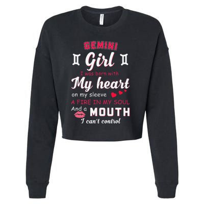 Gemini Funny Quote With Zodiac Sign Birthday Gift Cropped Pullover Crew