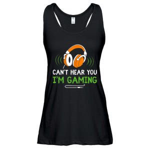 Gamer Funny Quote Video Games Fan Cant Hear You Im Gaming Ladies Essential Flowy Tank