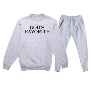 GodS Favorite Religion Love Church Christ Worship Slogan Premium Crewneck Sweatsuit Set