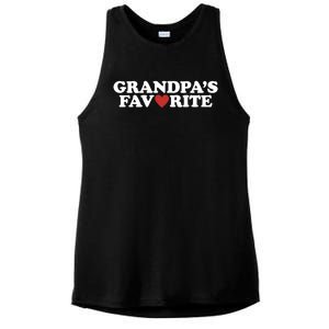 Grandpas Favorite Red Heart Cute Gift Ladies PosiCharge Tri-Blend Wicking Tank