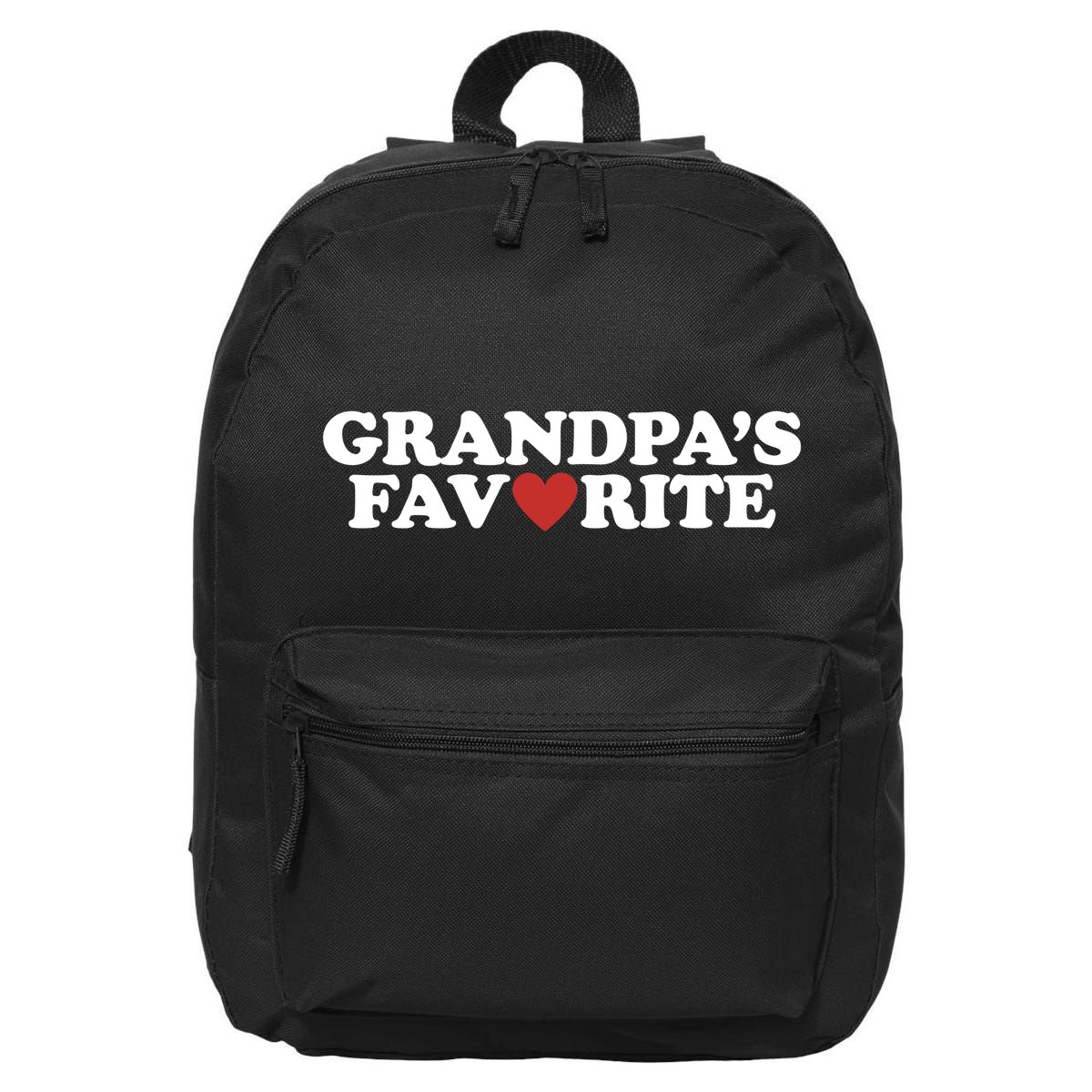 Grandpas Favorite Red Heart Cute Gift 16 in Basic Backpack