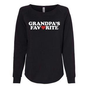 Grandpas Favorite Red Heart Cute Gift Womens California Wash Sweatshirt