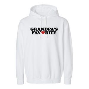 Grandpas Favorite Red Heart Cute Gift Garment-Dyed Fleece Hoodie