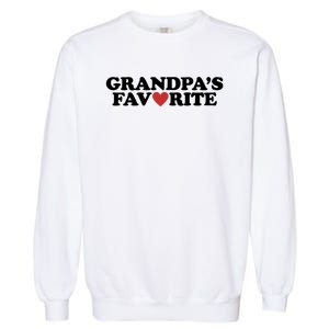 Grandpas Favorite Red Heart Cute Gift Garment-Dyed Sweatshirt