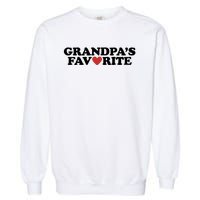 Grandpas Favorite Red Heart Cute Gift Garment-Dyed Sweatshirt