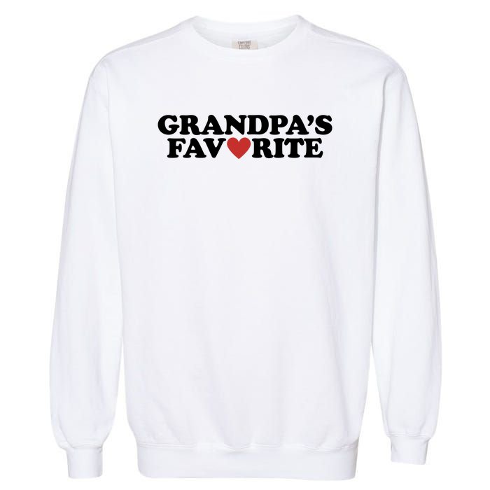 Grandpas Favorite Red Heart Cute Gift Garment-Dyed Sweatshirt