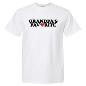 Grandpas Favorite Red Heart Cute Gift Garment-Dyed Heavyweight T-Shirt