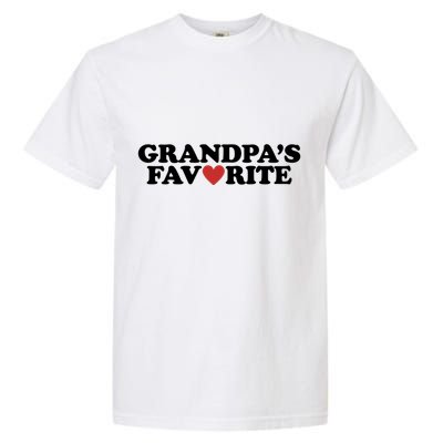 Grandpas Favorite Red Heart Cute Gift Garment-Dyed Heavyweight T-Shirt