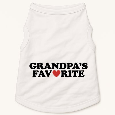 Grandpas Favorite Red Heart Cute Gift Doggie Tank