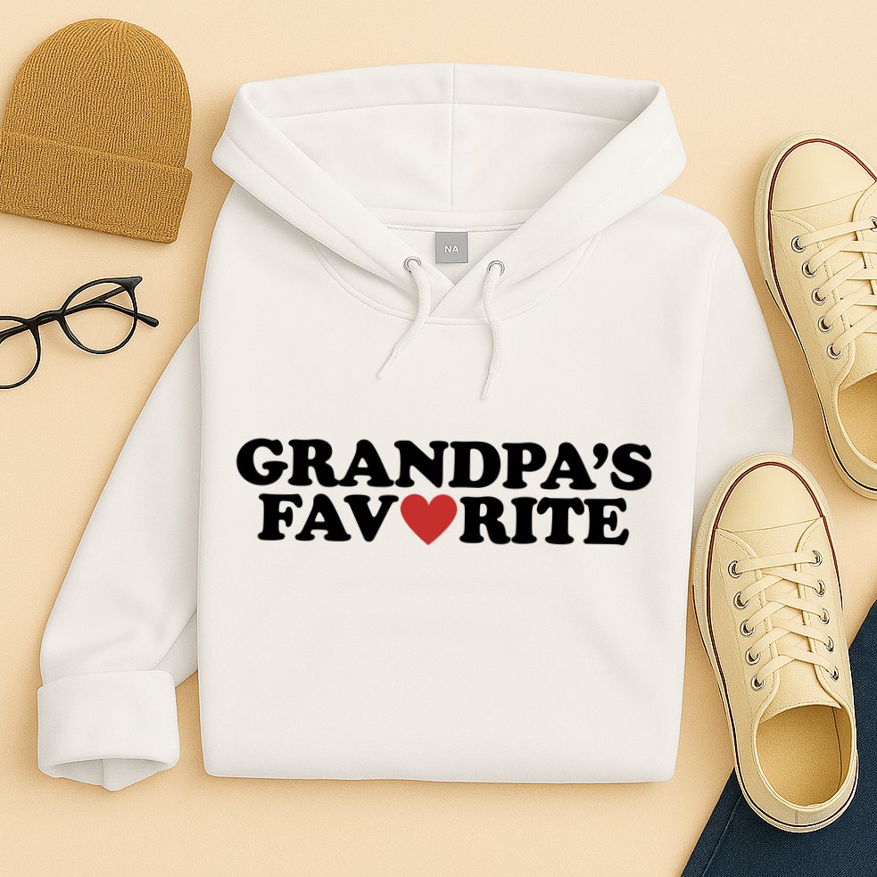 Grandpas Favorite Red Heart Cute Gift Hoodie