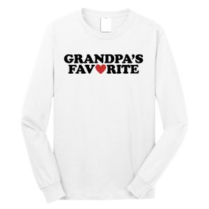 Grandpas Favorite Red Heart Cute Gift Long Sleeve Shirt