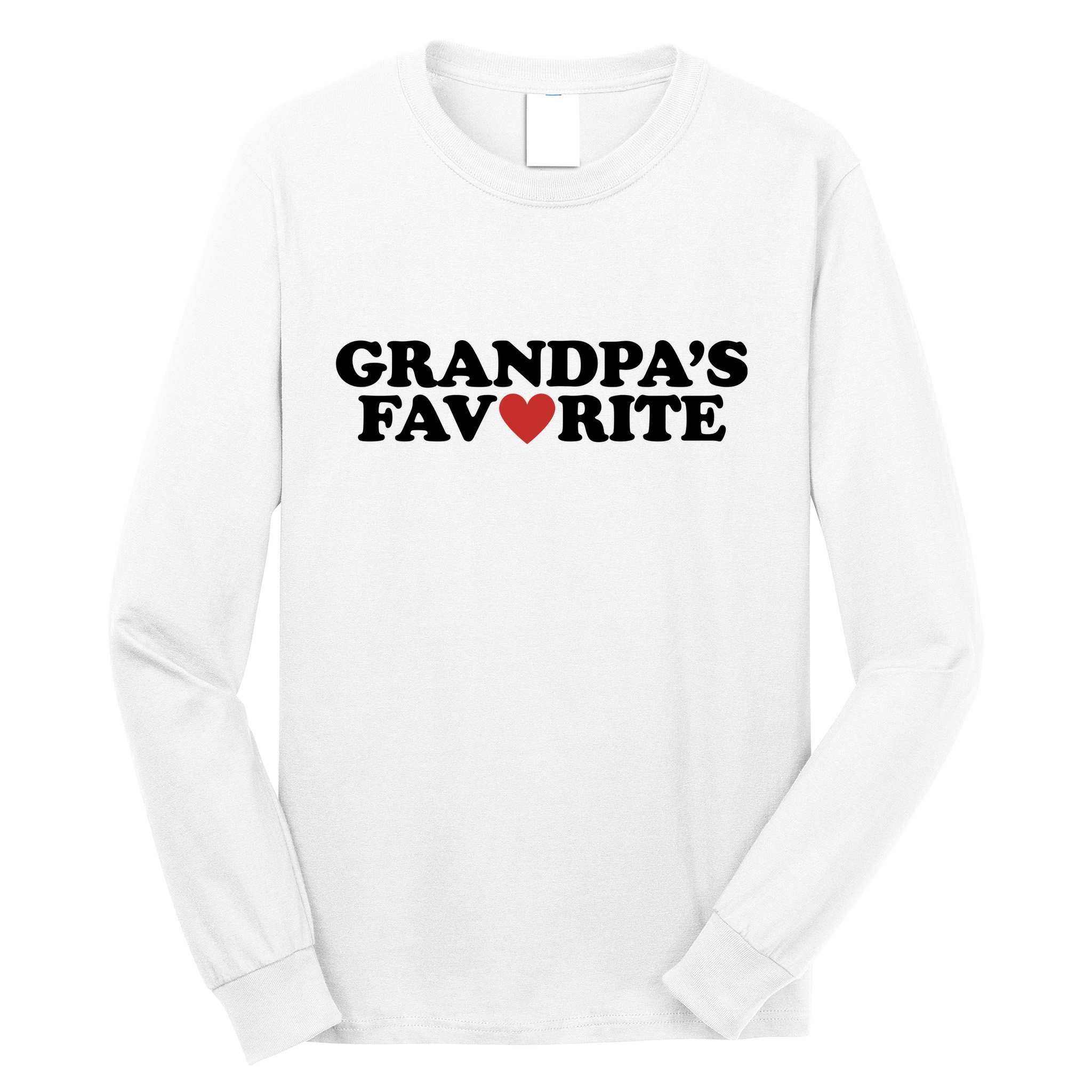 Grandpas Favorite Red Heart Cute Gift Long Sleeve Shirt