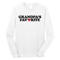 Grandpas Favorite Red Heart Cute Gift Long Sleeve Shirt