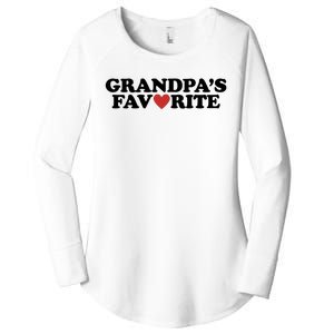 Grandpas Favorite Red Heart Cute Gift Women's Perfect Tri Tunic Long Sleeve Shirt