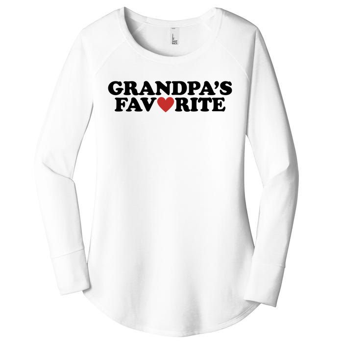 Grandpas Favorite Red Heart Cute Gift Women's Perfect Tri Tunic Long Sleeve Shirt