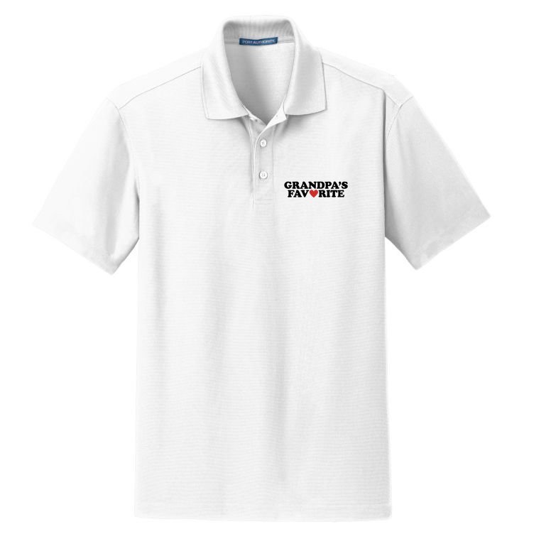 Grandpas Favorite Red Heart Cute Gift Dry Zone Grid Polo
