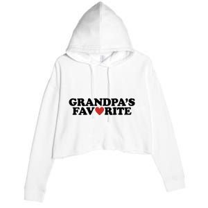 Grandpas Favorite Red Heart Cute Gift Crop Fleece Hoodie