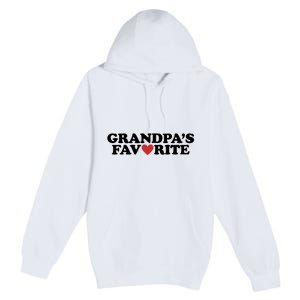 Grandpas Favorite Red Heart Cute Gift Premium Pullover Hoodie