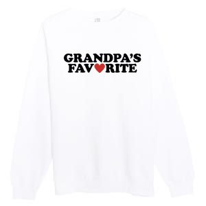 Grandpas Favorite Red Heart Cute Gift Premium Crewneck Sweatshirt