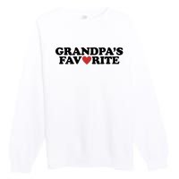 Grandpas Favorite Red Heart Cute Gift Premium Crewneck Sweatshirt