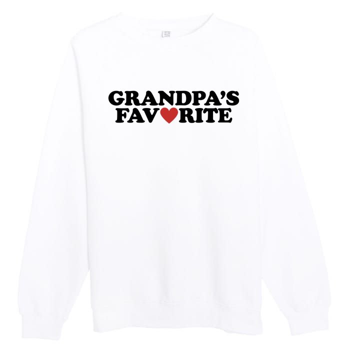 Grandpas Favorite Red Heart Cute Gift Premium Crewneck Sweatshirt