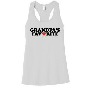 Grandpas Favorite Red Heart Cute Gift Women's Racerback Tank