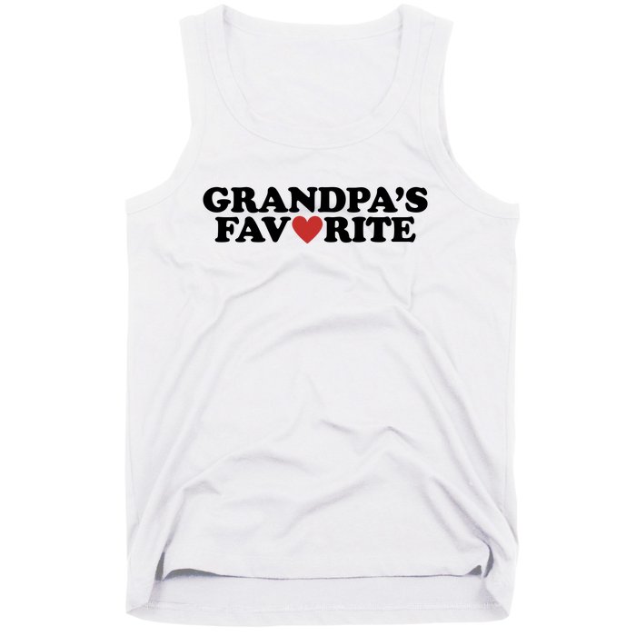 Grandpas Favorite Red Heart Cute Gift Tank Top