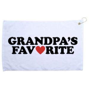 Grandpas Favorite Red Heart Cute Gift Grommeted Golf Towel