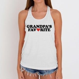 Grandpas Favorite Red Heart Cute Gift Women's Knotted Racerback Tank