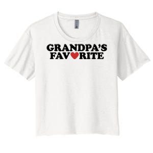 Grandpas Favorite Red Heart Cute Gift Women's Crop Top Tee