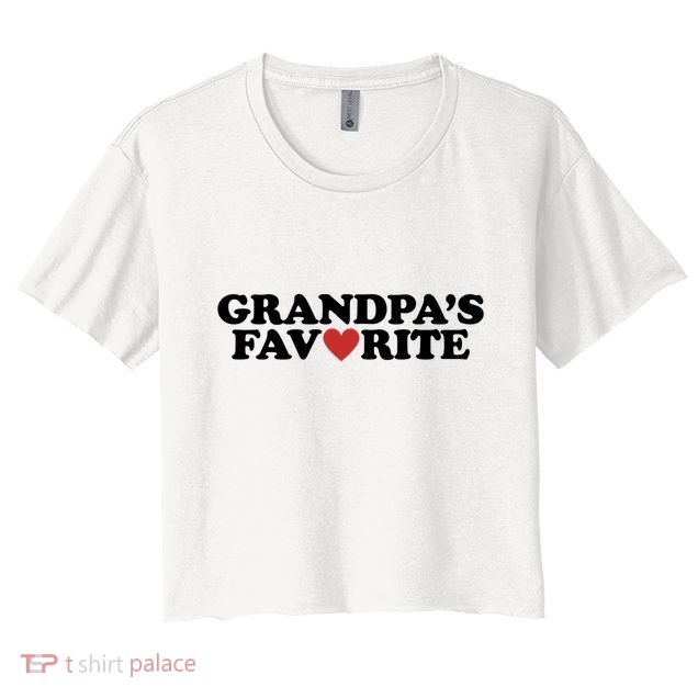 Grandpas Favorite Red Heart Cute Gift Crop Top