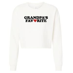 Grandpas Favorite Red Heart Cute Gift Cropped Pullover Crew