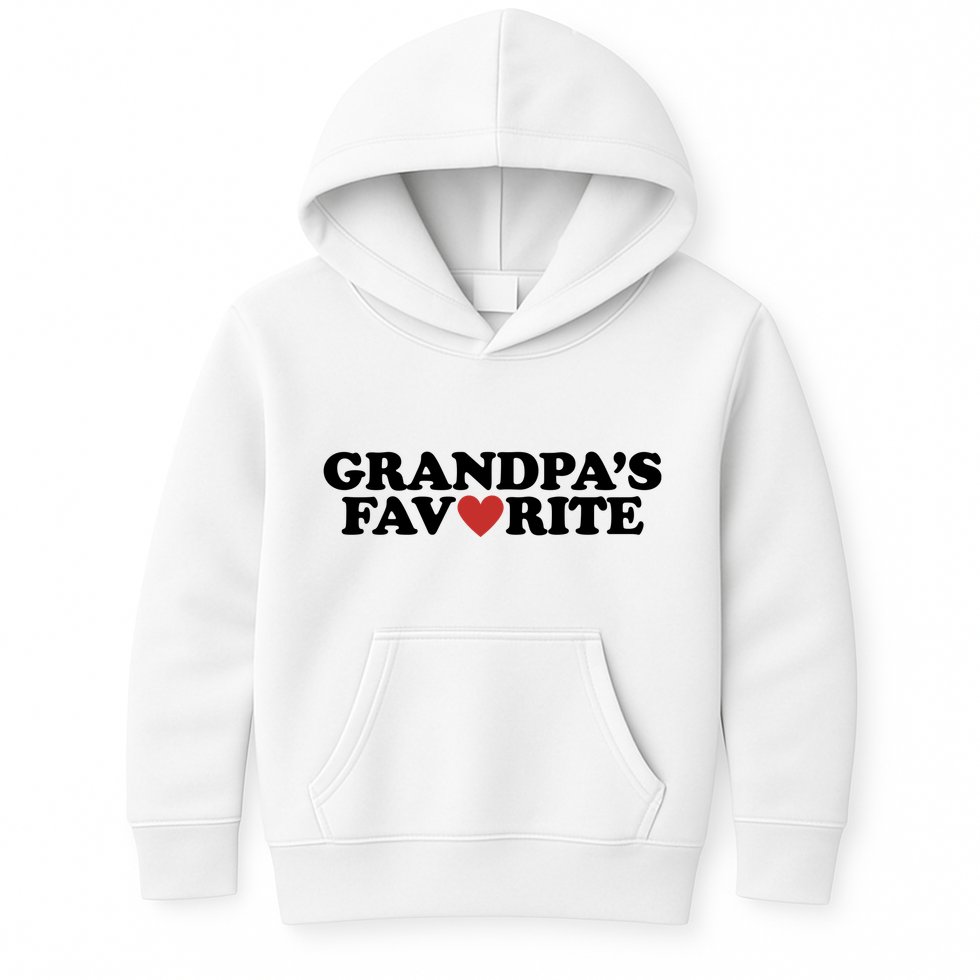 Grandpas Favorite Red Heart Cute Gift Kids Hoodie
