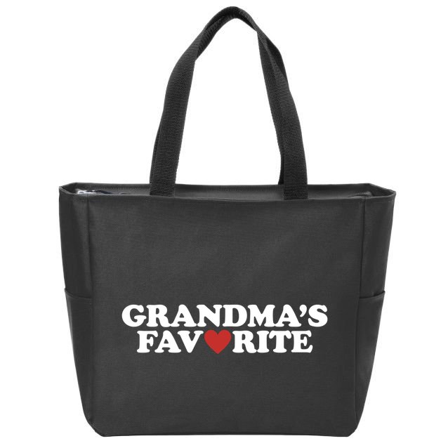 Grandmas Favorite Red Heart Cute Gift Zip Tote Bag