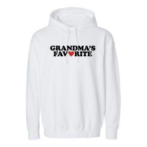 Grandmas Favorite Red Heart Cute Gift Garment-Dyed Fleece Hoodie