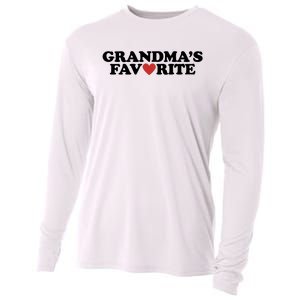 Grandmas Favorite Red Heart Cute Gift Cooling Performance Long Sleeve Crew