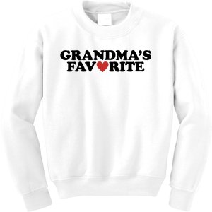 Grandmas Favorite Red Heart Cute Gift Kids Sweatshirt