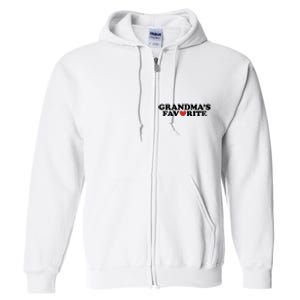 Grandmas Favorite Red Heart Cute Gift Full Zip Hoodie