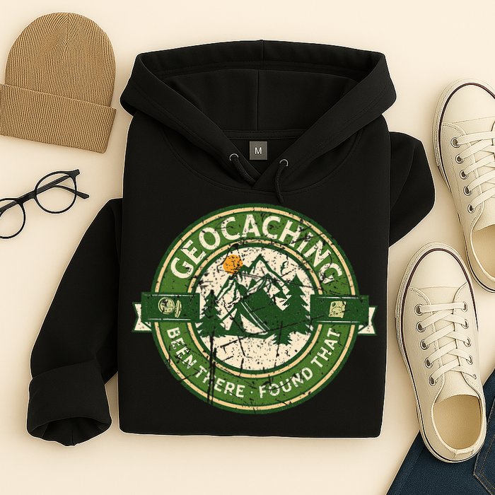 Geocaching Funny Retro Distressed Geocache Lover Hoodie