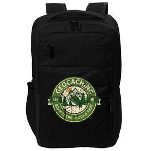 Geocaching Funny Retro Distressed Geocache Lover Impact Tech Backpack