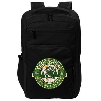 Geocaching Funny Retro Distressed Geocache Lover Impact Tech Backpack