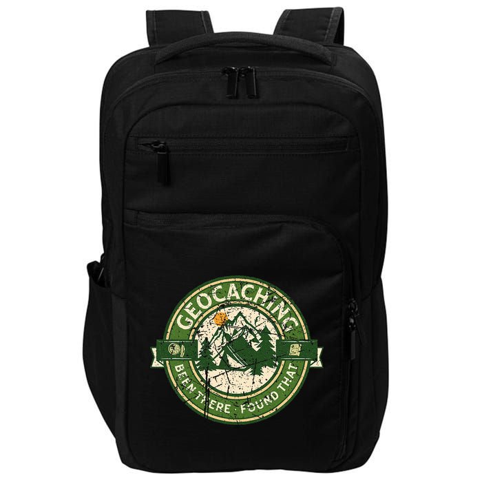 Geocaching Funny Retro Distressed Geocache Lover Impact Tech Backpack