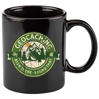 Geocaching Funny Retro Distressed Geocache Lover 11oz C Handle Ceramic Mug