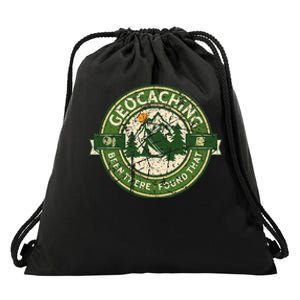 Geocaching Funny Retro Distressed Geocache Lover Drawstring Bag