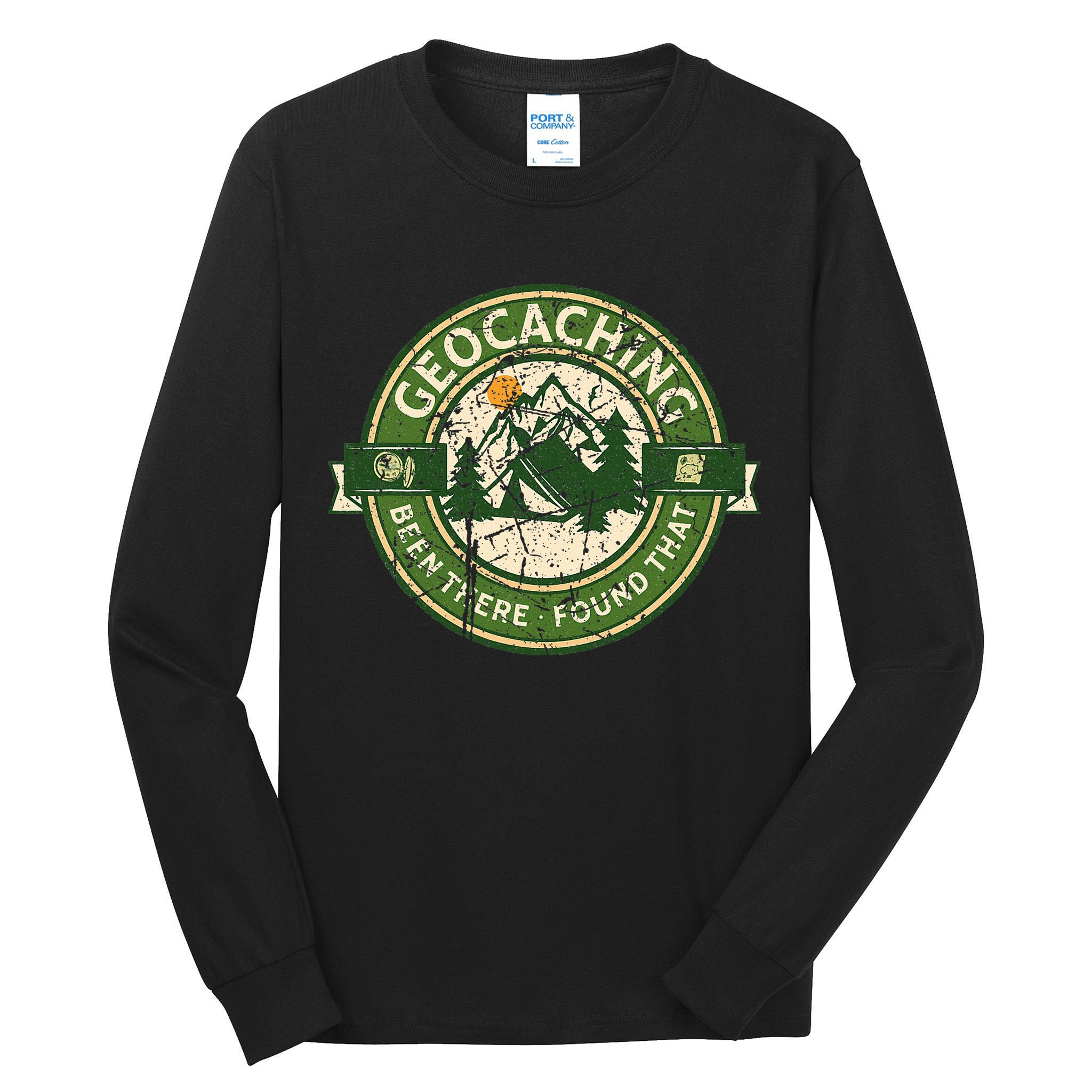 Geocaching Funny Retro Distressed Geocache Lover Tall Long Sleeve T-Shirt
