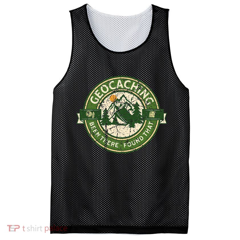 Geocaching Funny Retro Distressed Geocache Lover Mesh Reversible Basketball Jersey Tank