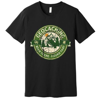 Geocaching Funny Retro Distressed Geocache Lover Premium T-Shirt