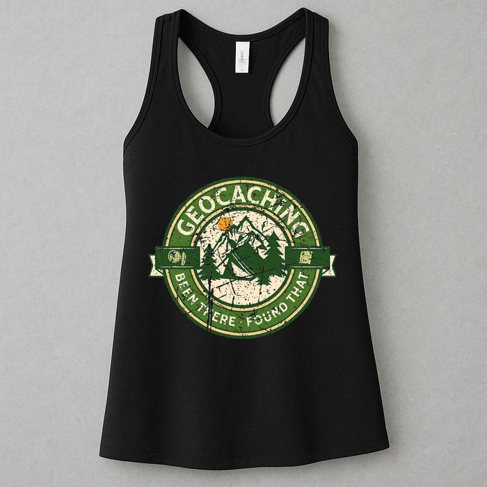 Geocaching Funny Retro Distressed Geocache Lover Womens Tank Top
