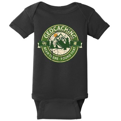 Geocaching Funny Retro Distressed Geocache Lover Baby Bodysuit